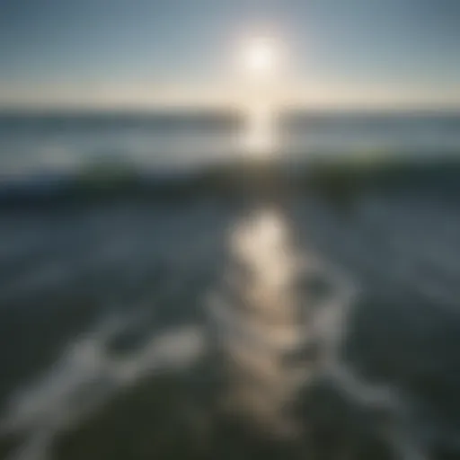 Vast expanse of ocean water reflecting sunlight