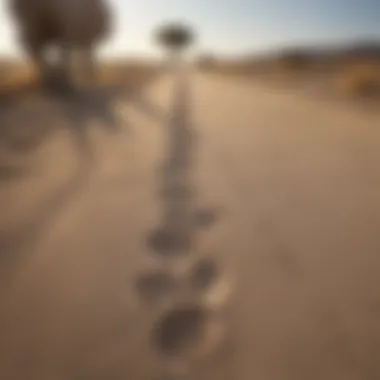 Tracks of the Northern White Rhino A close-up of northern white rhino footprints in the wilderness.