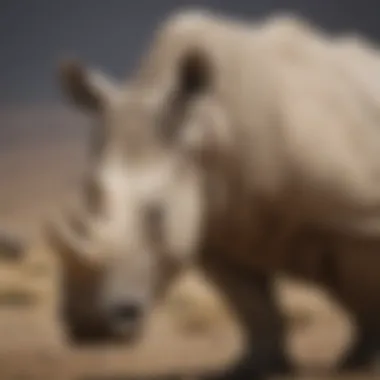 A map highlighting the historical range of the northern white rhino.