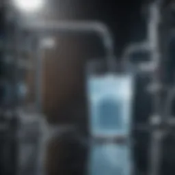 A diagram illustrating the water purification cycle.