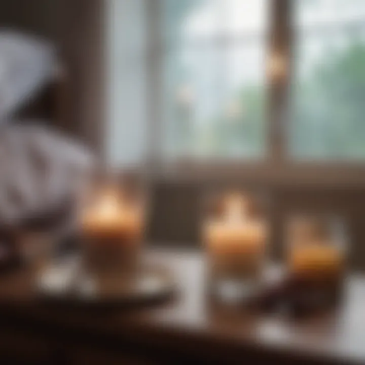 A serene setting with a candle and comforting objects, representing hospice care.