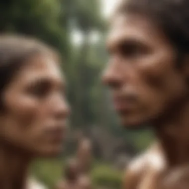 Cultural Practices of Early Homo Sapiens An artistic representation of early Homo sapiens engaged in cultural practices