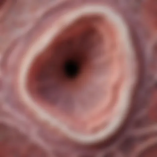 Histological slide showcasing psammomacarcinoma cellular structure