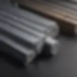Detailed view of different reinforcement bar sizes