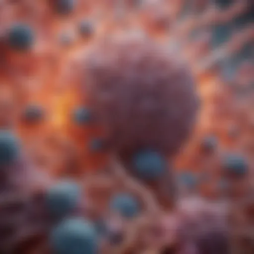 Illustration depicting the cellular structure of squamous cell lung cancer.