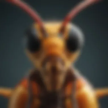 Anatomy of a Stinger Wasp A detailed diagram illustrating the anatomy of a stinger wasp