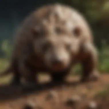 Threats to Pangolins Illustration depicting threats faced by pangolins, including poaching and habitat loss