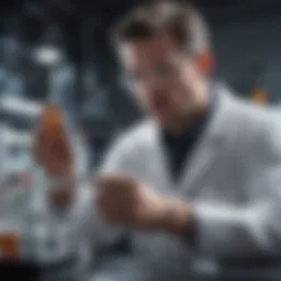 A scientist conducting an experiment in a laboratory