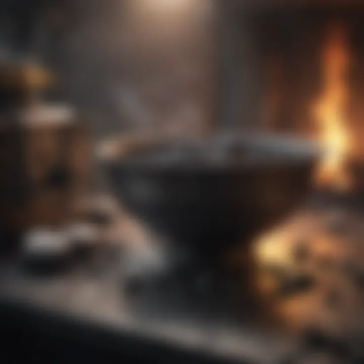Safety equipment and guidelines for coal cooking displayed prominently